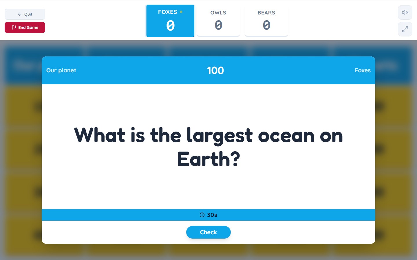 Jeopardy geography question with a thirty-second timer