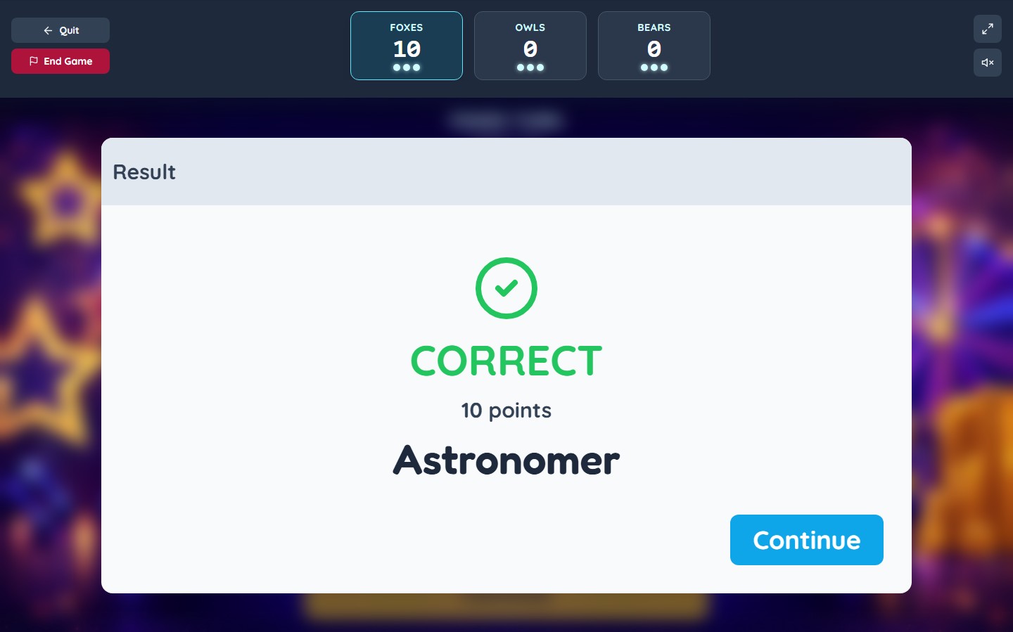 Wordwheel reveals Astronomer as the correct answer